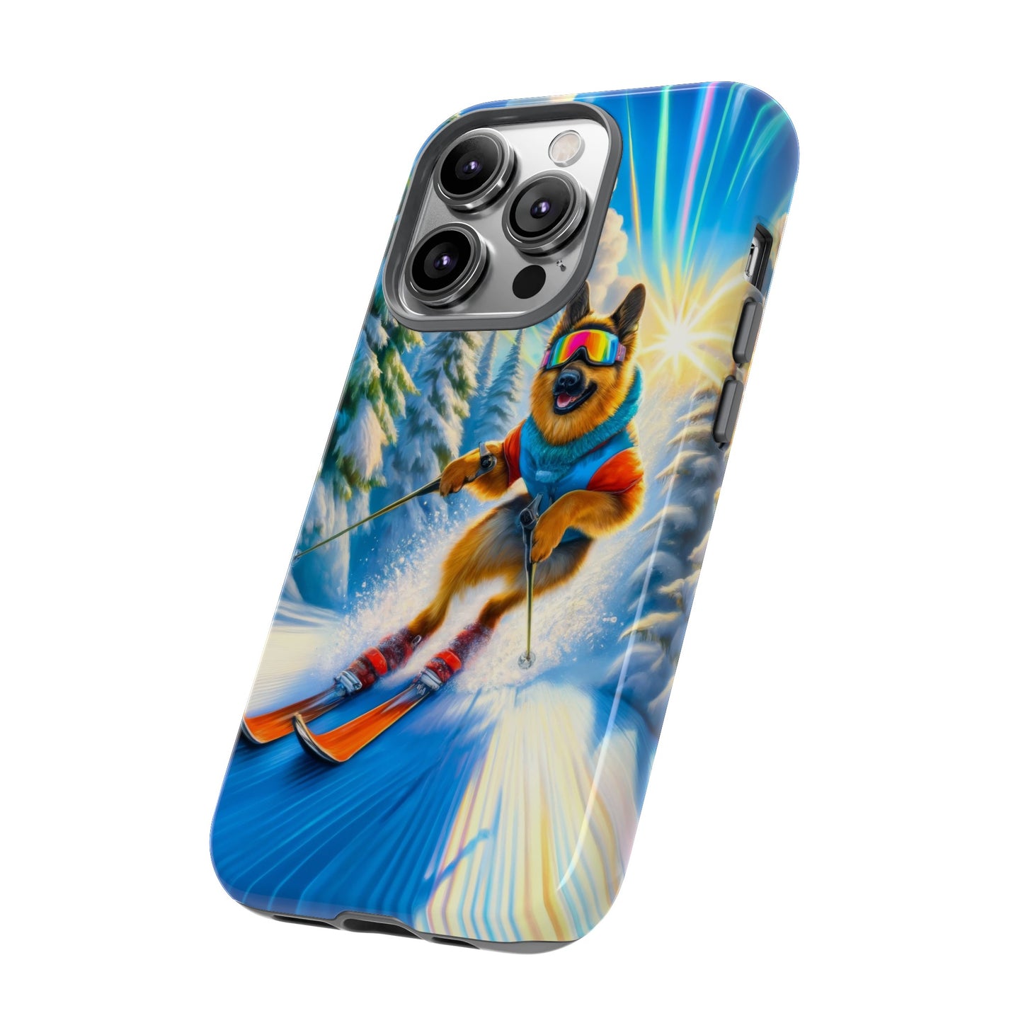 German Shepherd Skiing Phone Case