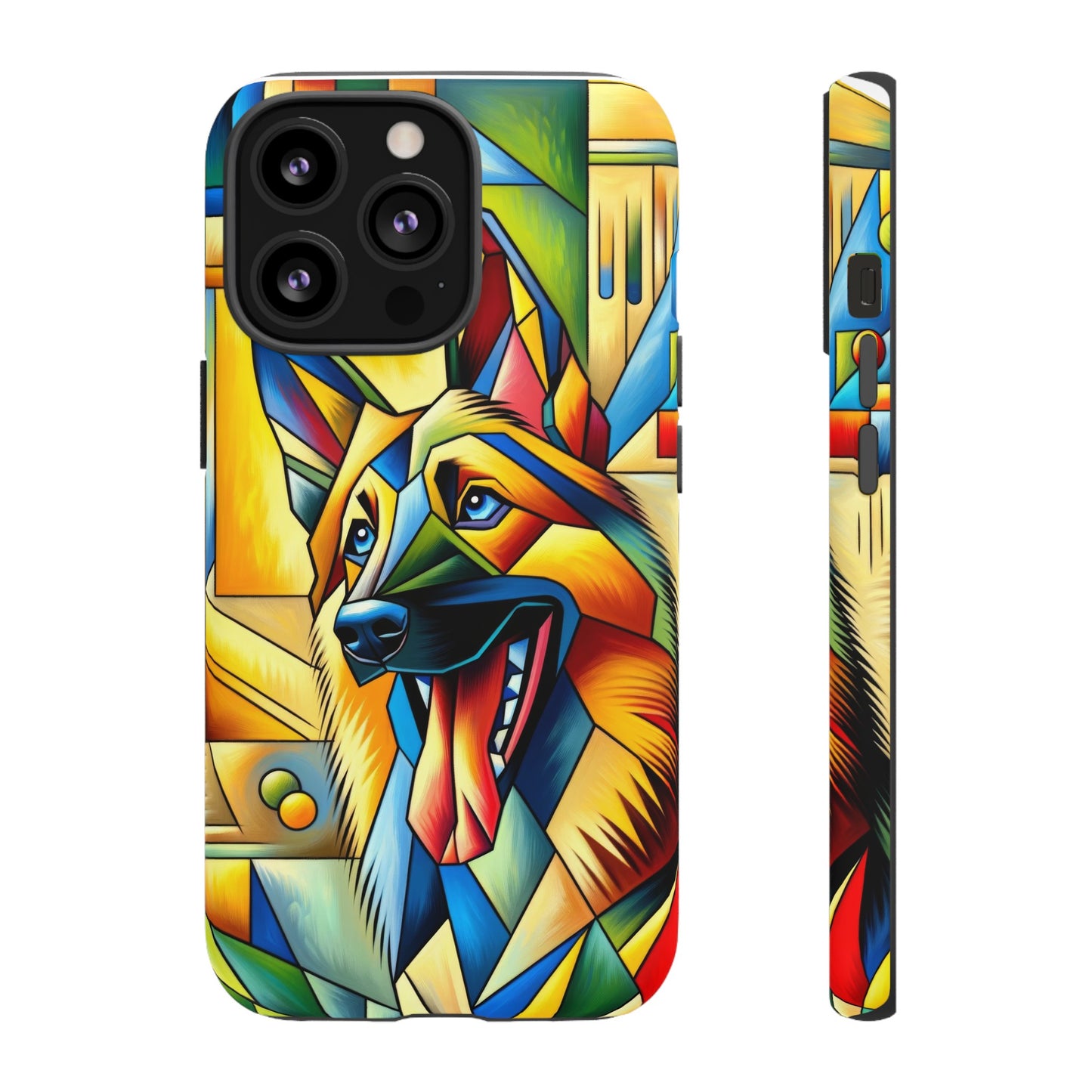 German Shepherd in Cubism Tough Phone Case