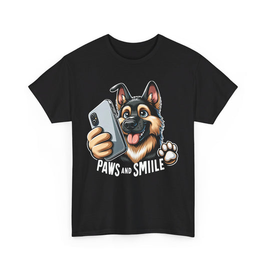 Paws and Smile T-Shirt (13 colors) (German Shepherd)