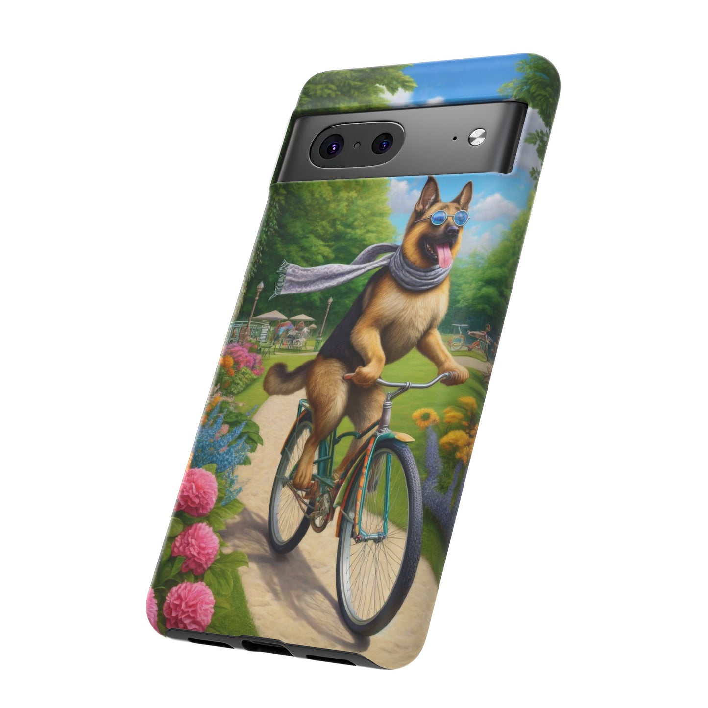 German Shepherd Riding a Bicycle Phone Case