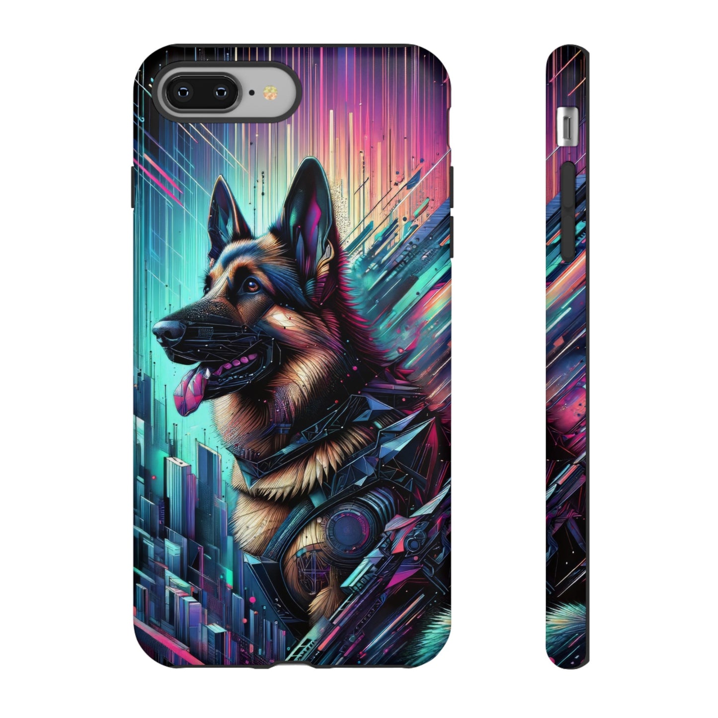 Futurism and gothic German Shepherd Phone Case