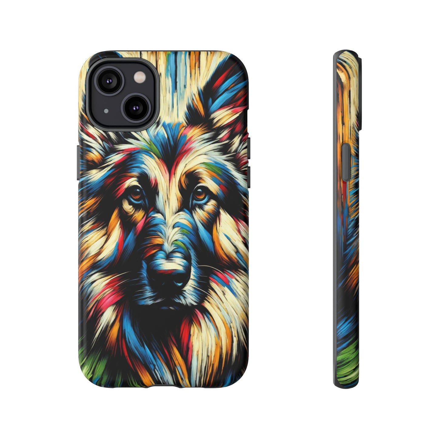 Fauvism scratchboard technique German Shepherd Phone Case