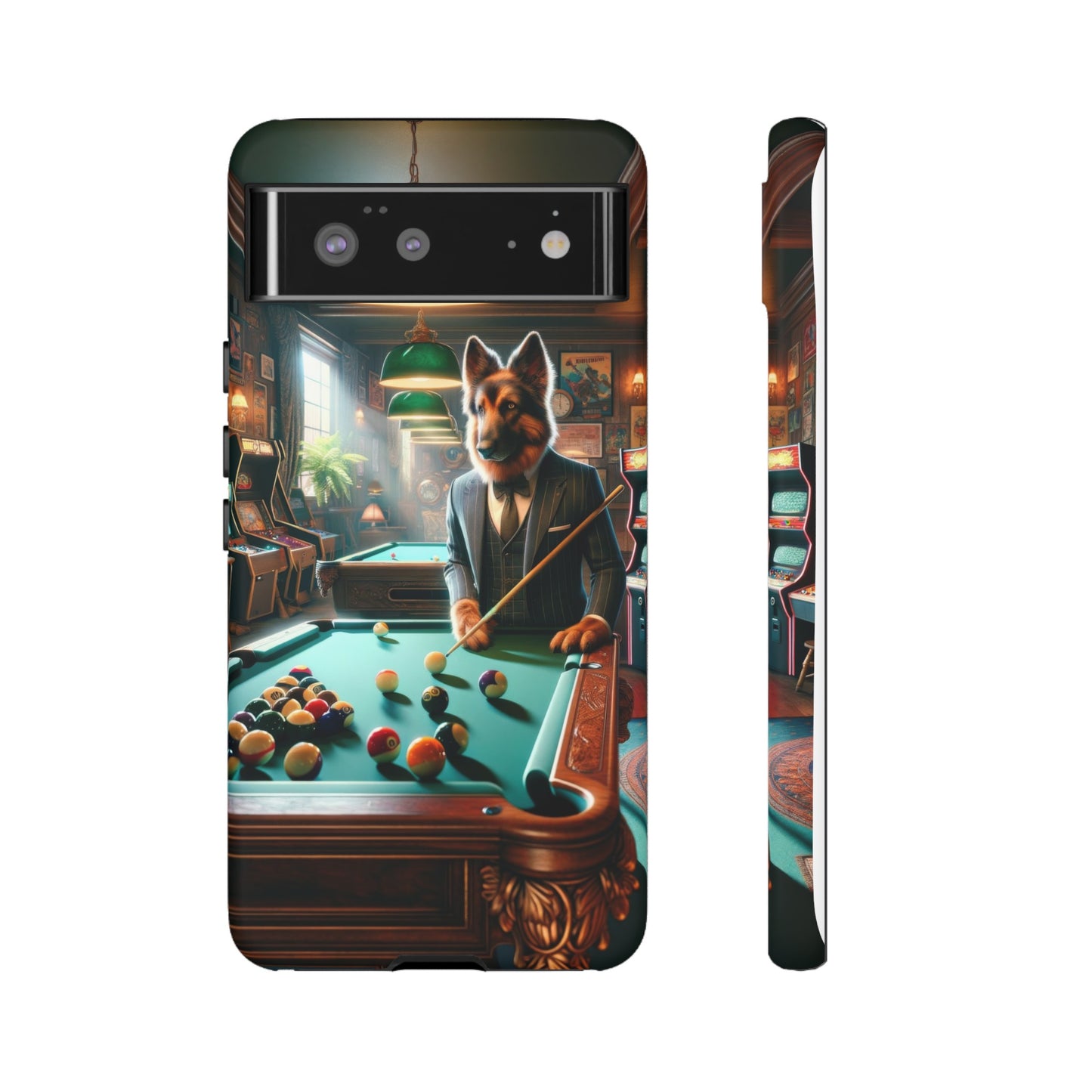 German Shepherd Playing Pool Phone Case