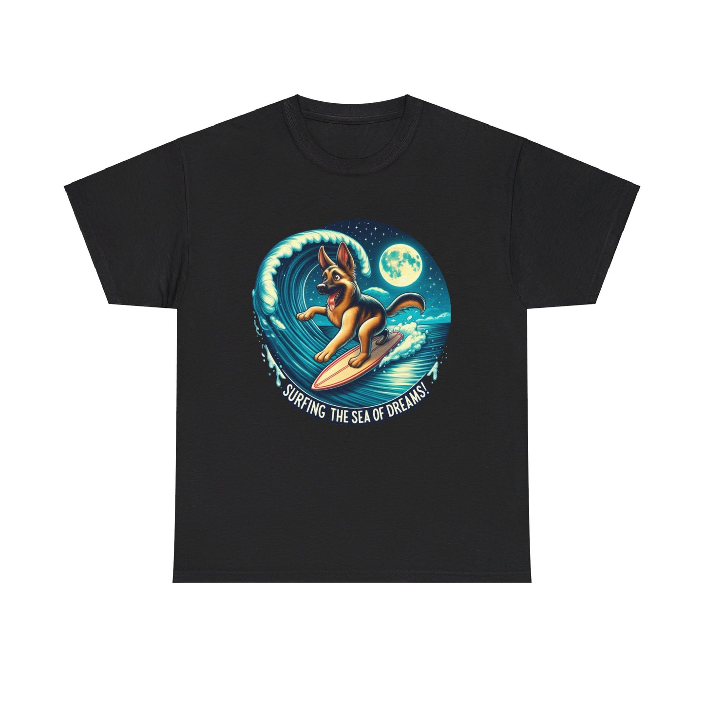 Surfing the Sea of Dreams T-Shirt (13 colors) (German Shepherd)