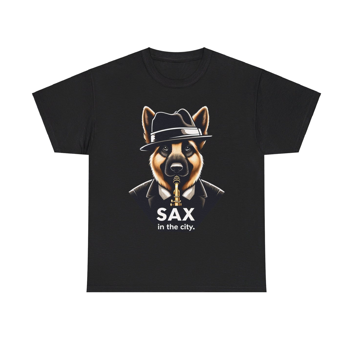 Sax in the City T-Shirt (13 colors) (German Shepherd)