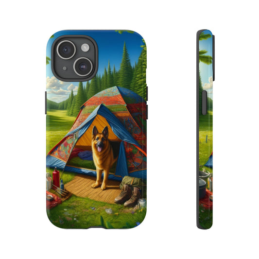 German Shepherd Camping  Phone Case