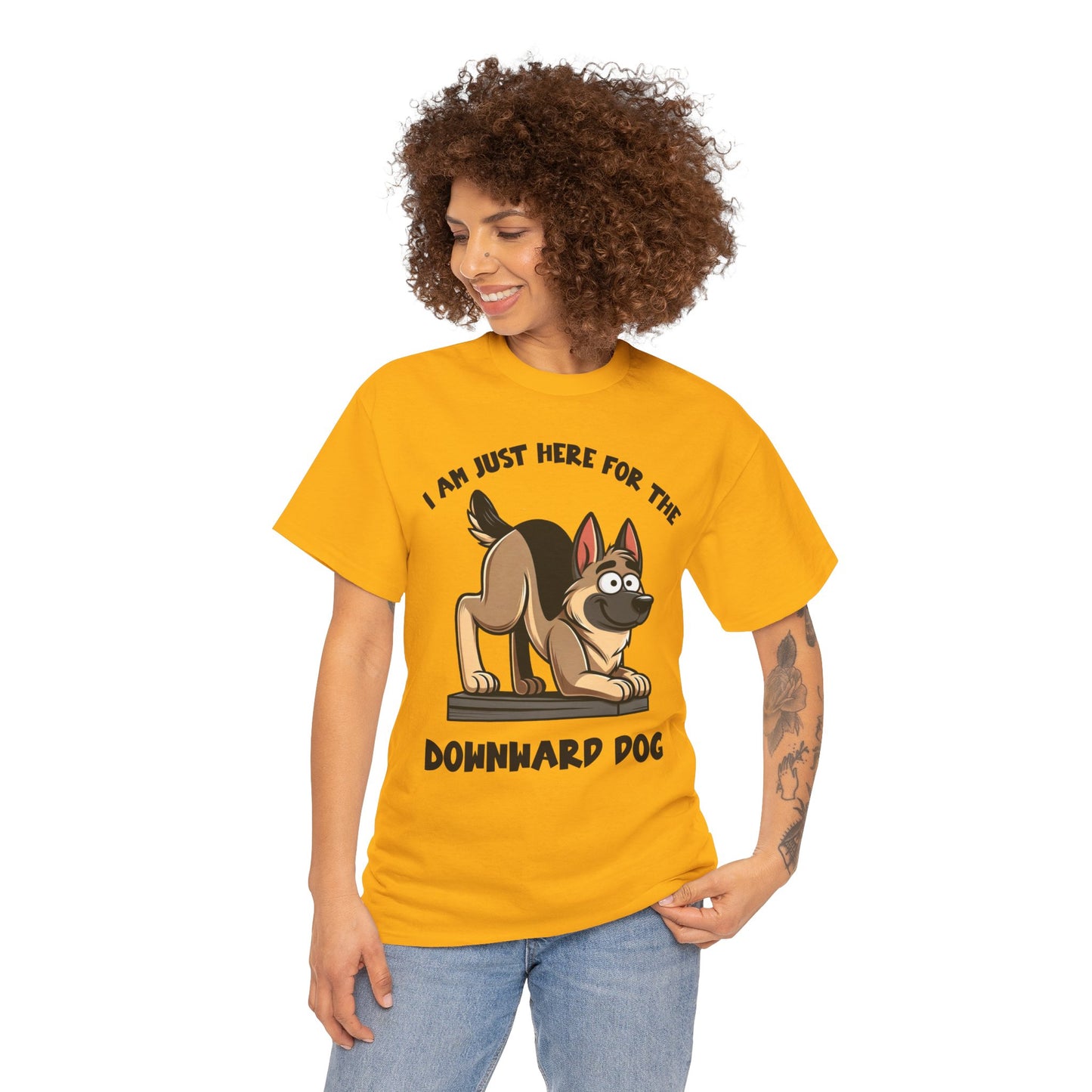 DownWard Dog T-Shirt (13 colors) (German Shepherd)