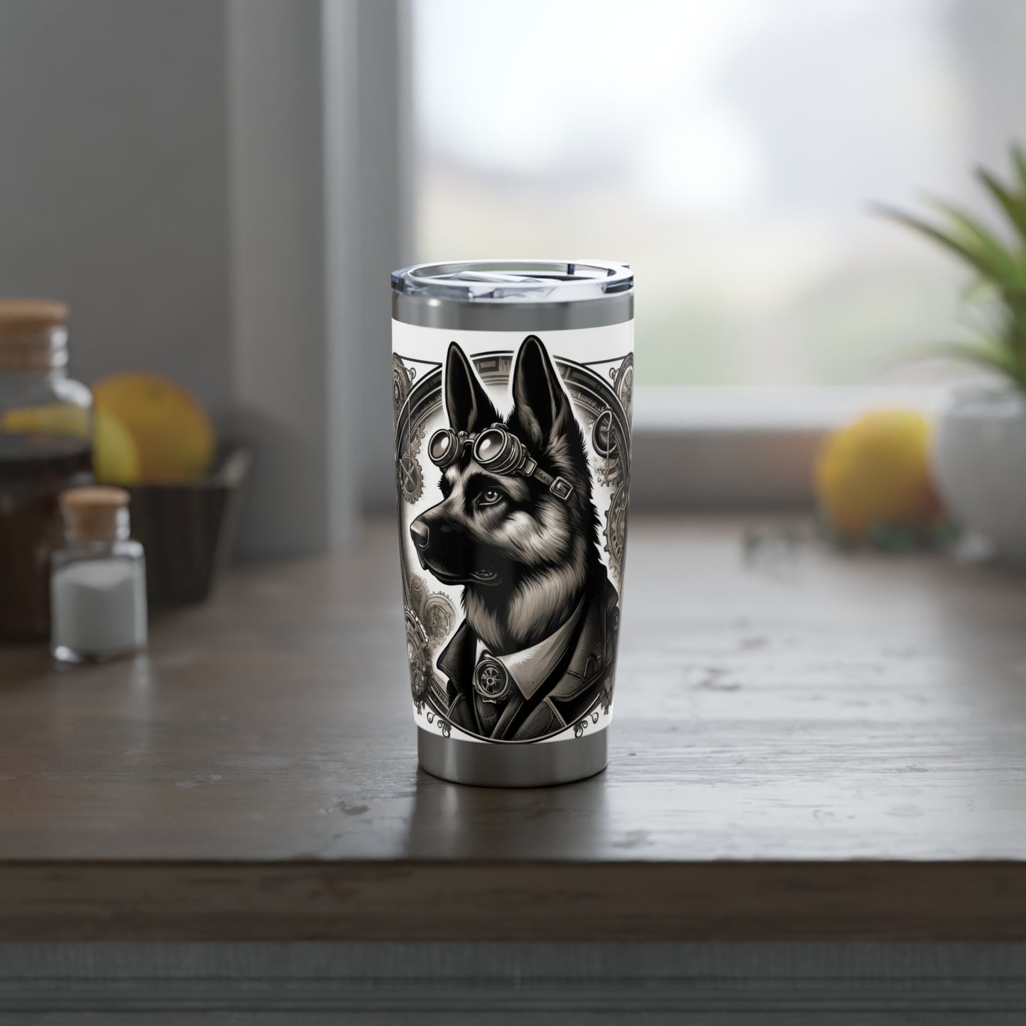 Steampunk V2 German Shepherd 20oz Tumbler