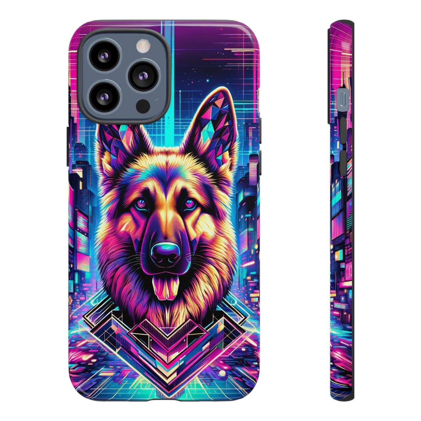 Glitch art German Shepherd Phone Case