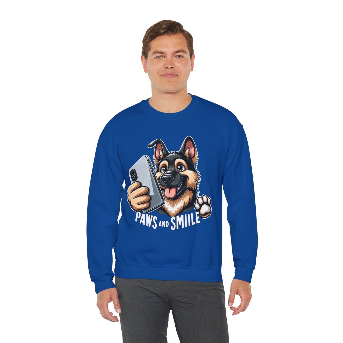 Paws and Smile Sweatshirt (10 colors) (German Shepherd)