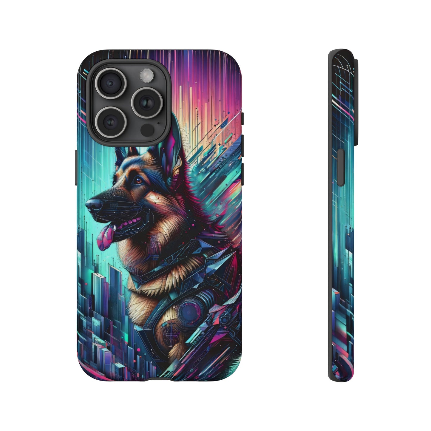 Futurism and gothic German Shepherd Phone Case