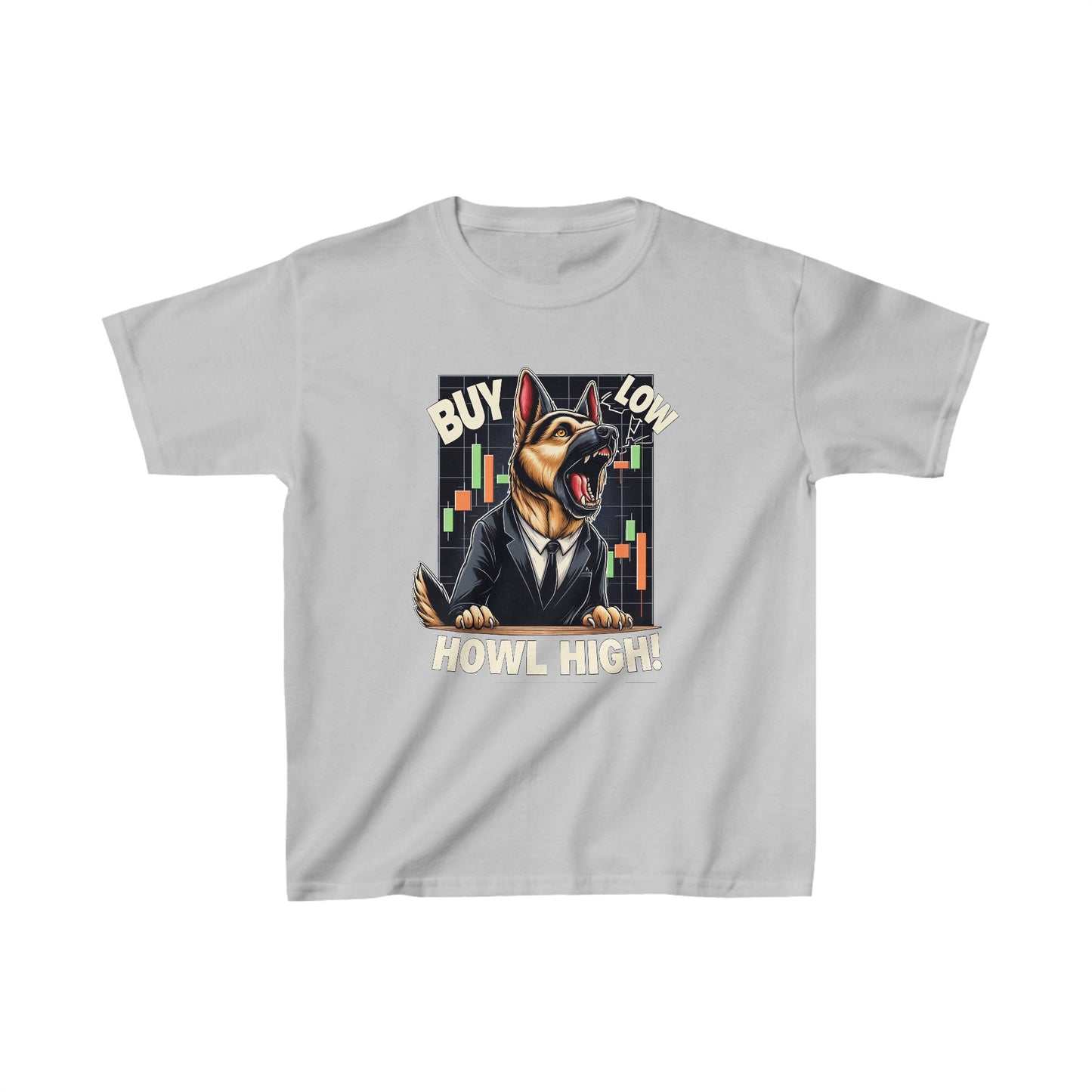 Buy Low.  Howl High! Kids Size T-Shirt (Multi colors) (German Shepherd)