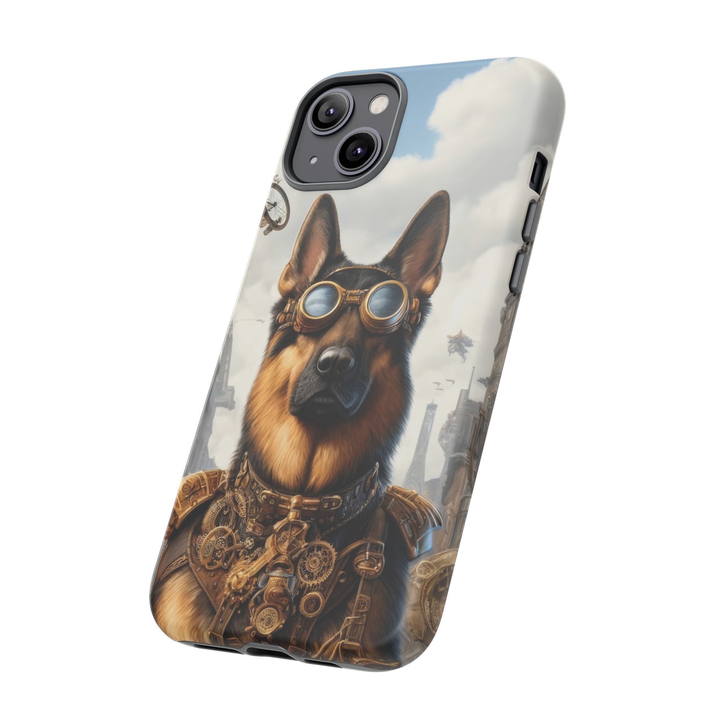 Realism and steampunk German Shepherd Phone Case