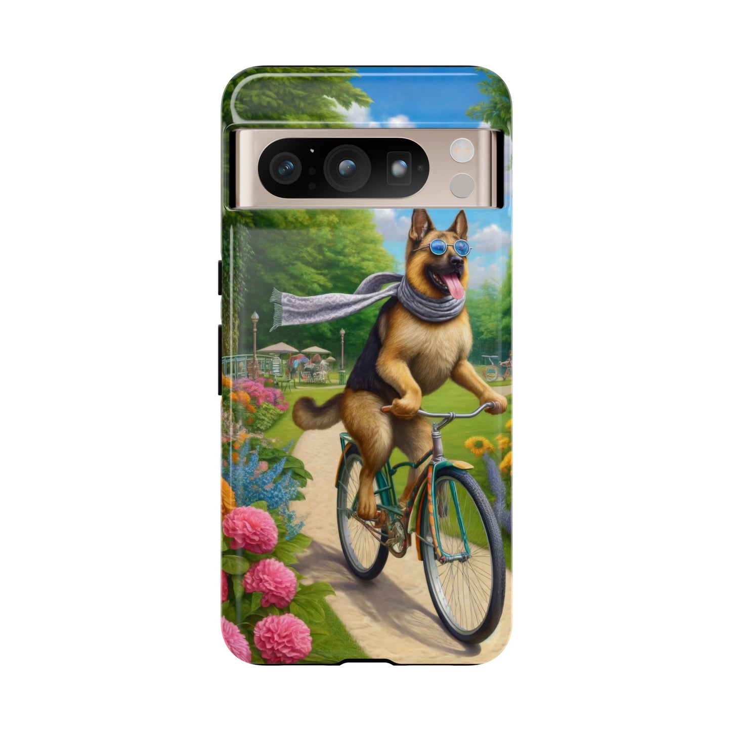 German Shepherd Riding a Bicycle Phone Case