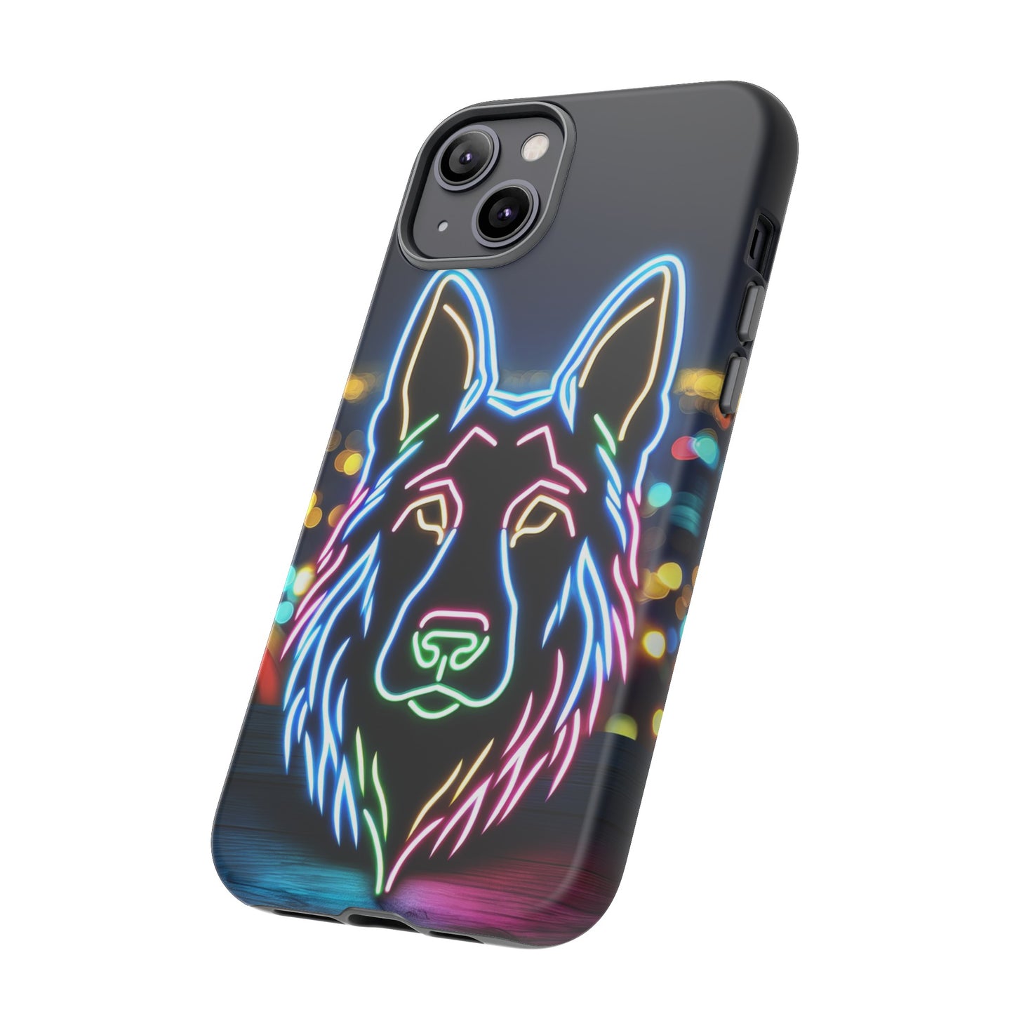 German Shepherd Neon Light Phone Case