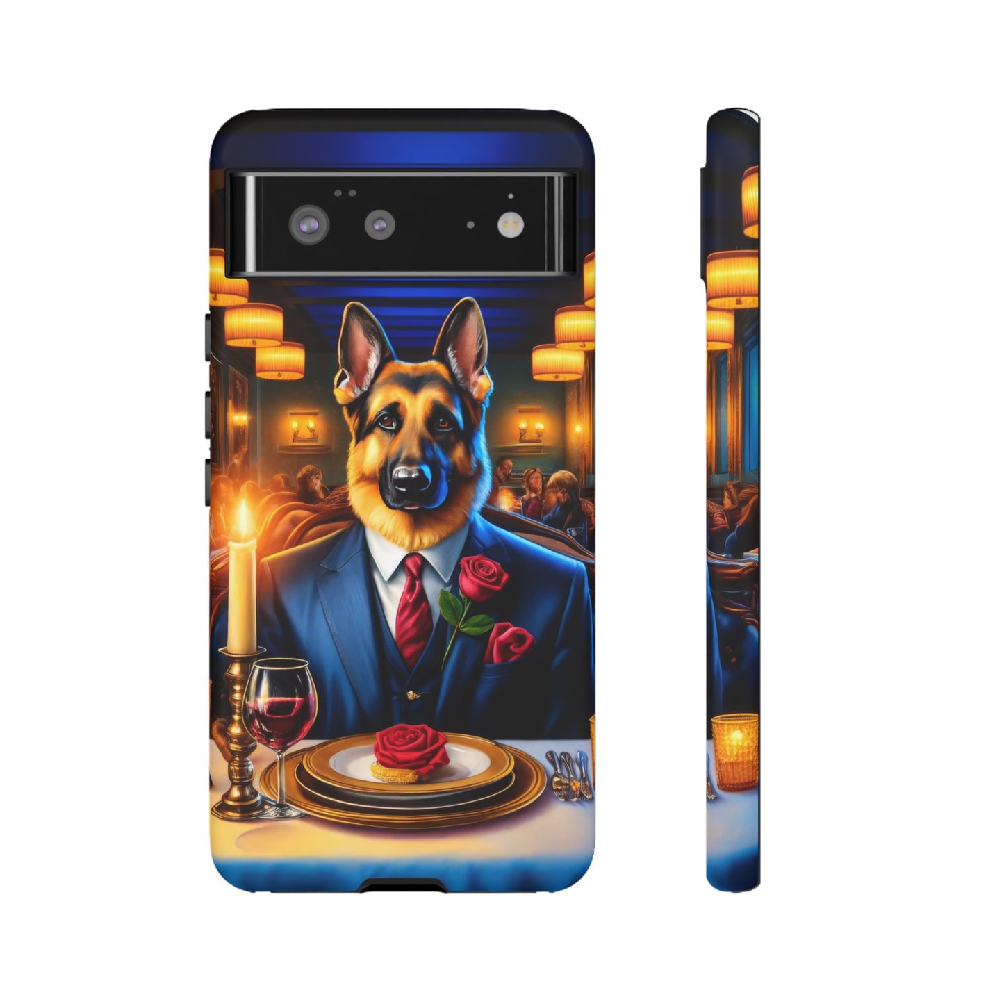 German Shepherd Going on a Date at a Restaurant Phone Case