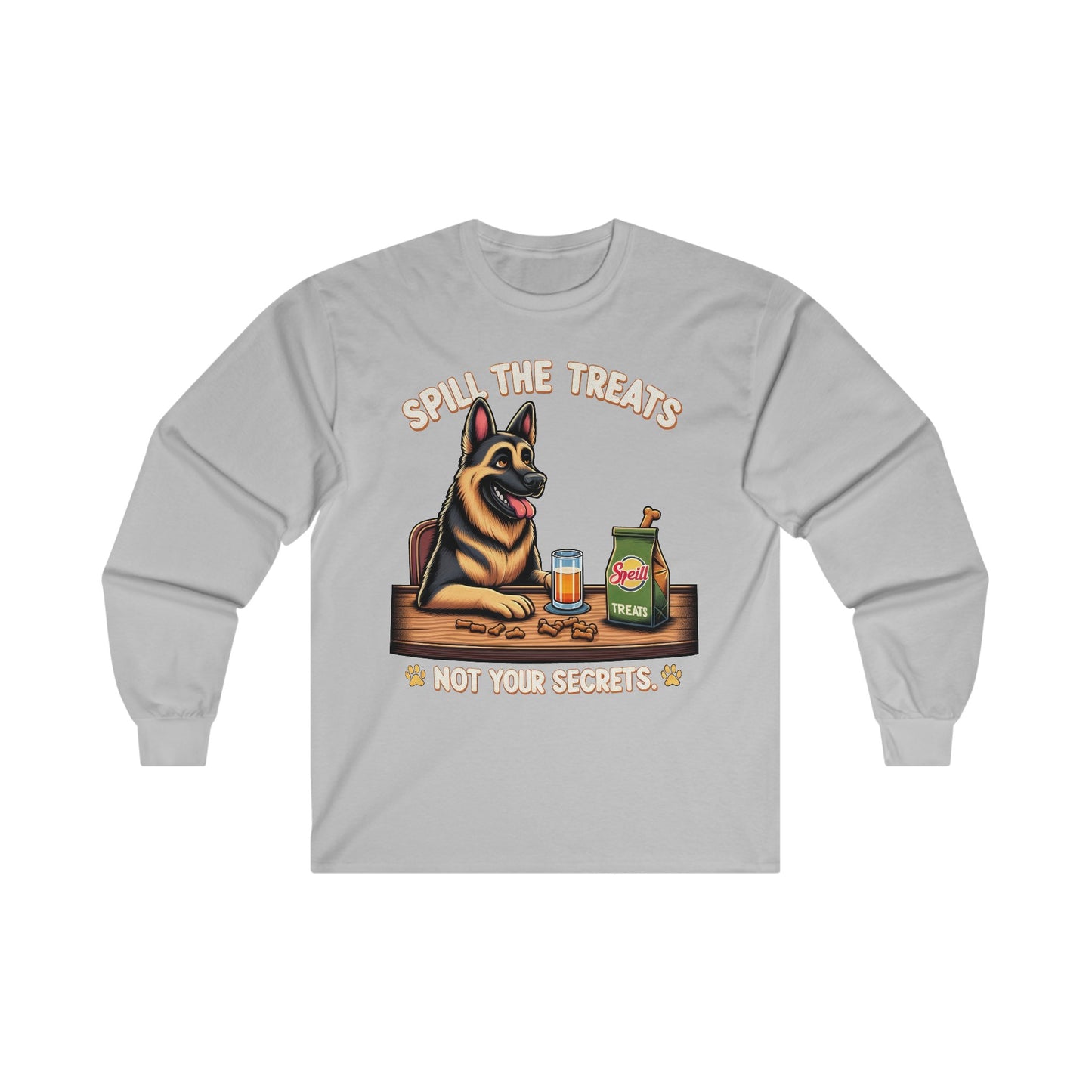 Spill the Treats Long Sleeve Shirt (20 colors) (German Shepherd)