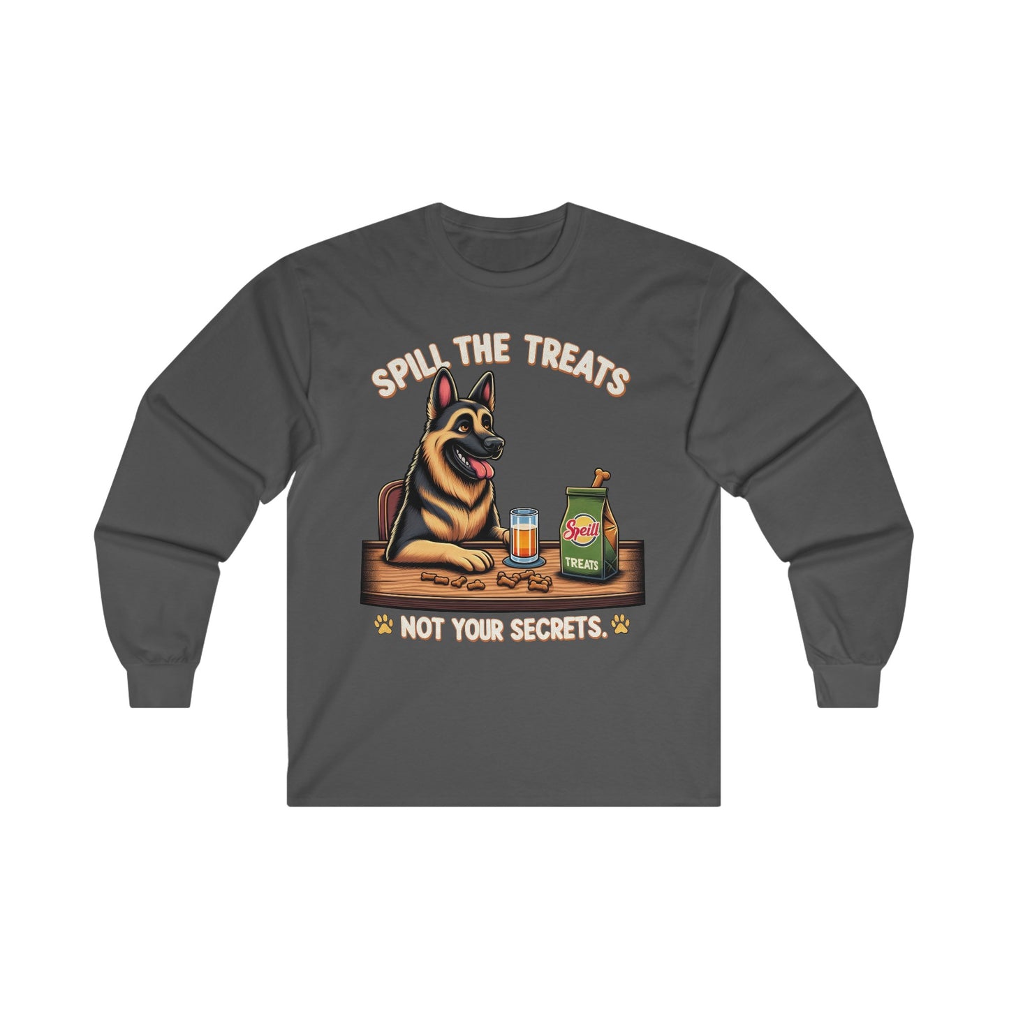 Spill the Treats Long Sleeve Shirt (20 colors) (German Shepherd)