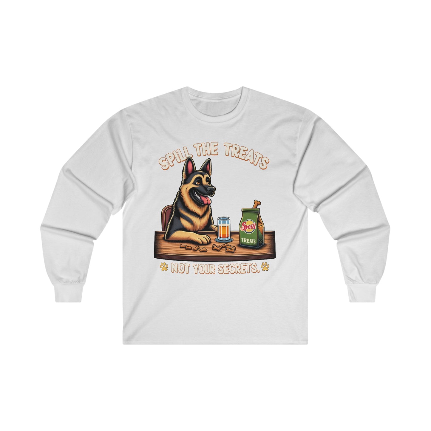 Spill the Treats Long Sleeve Shirt (20 colors) (German Shepherd)