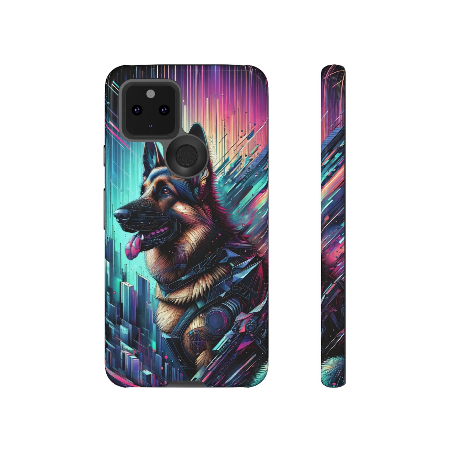 Futurism and gothic German Shepherd Phone Case