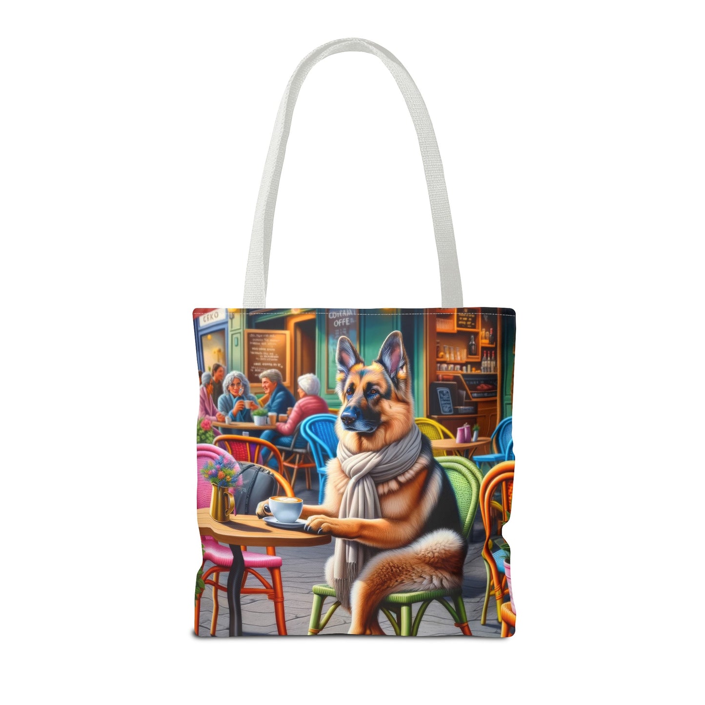 German Shepherd Drinking Tote Bag