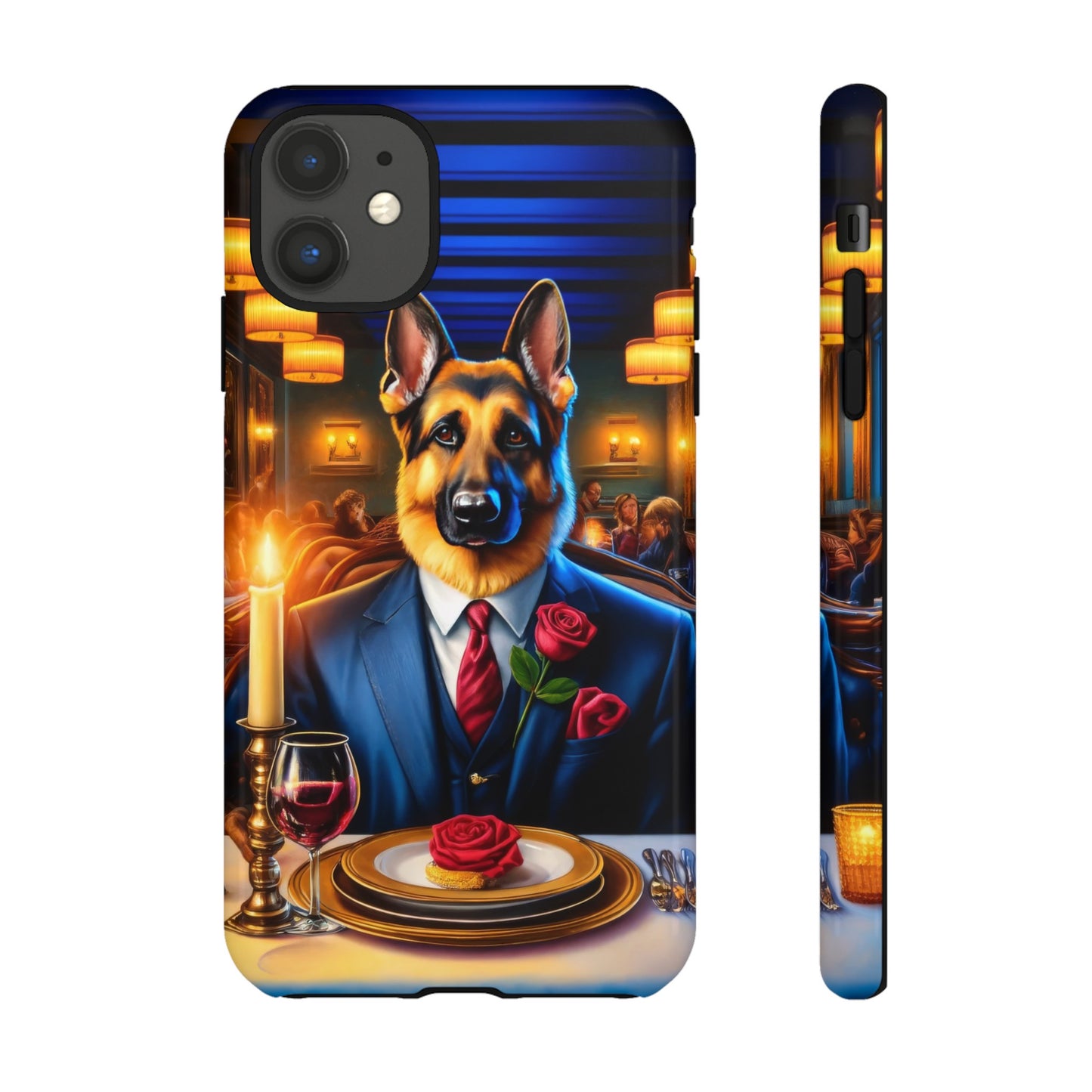 German Shepherd Going on a Date at a Restaurant Phone Case