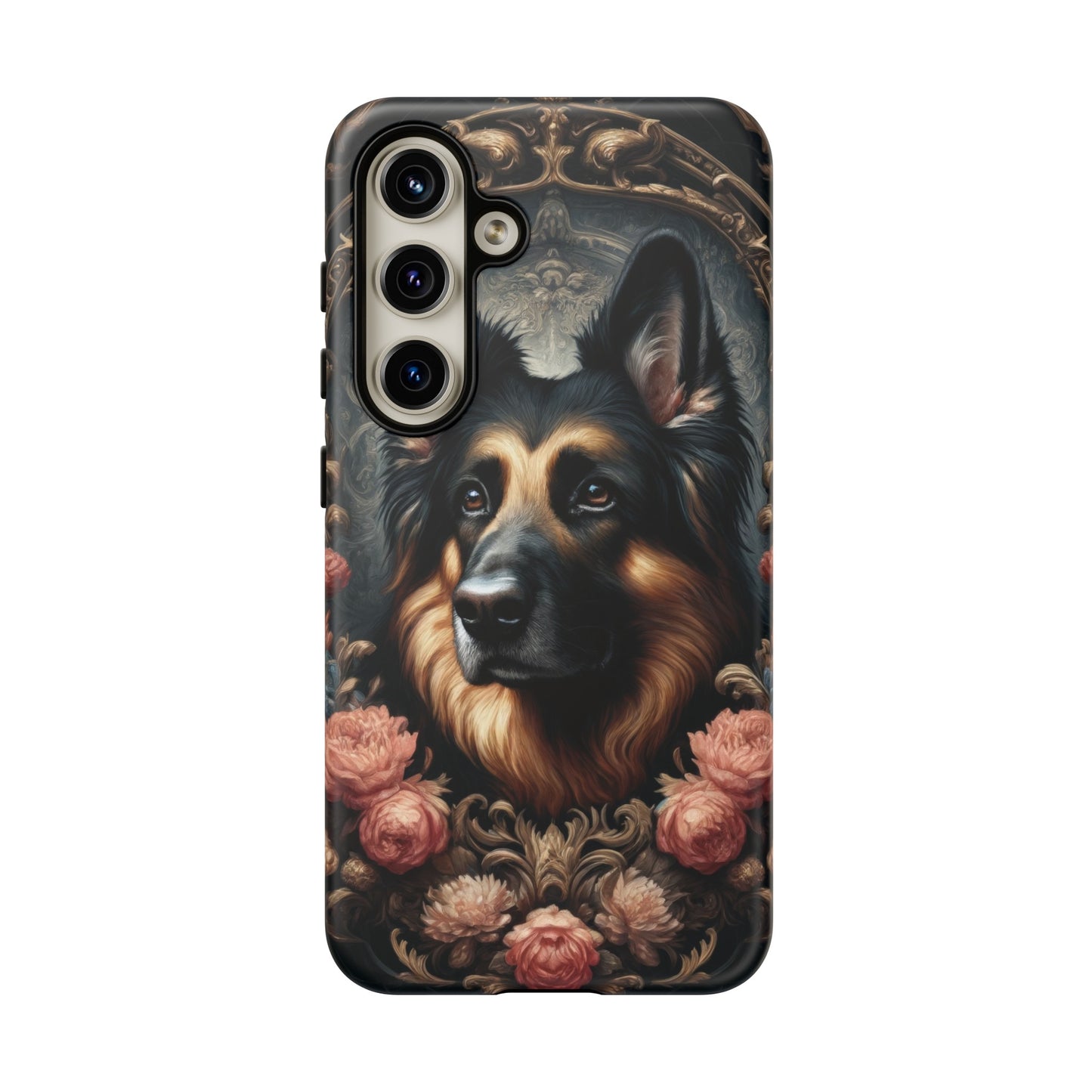 Gothic, high angle German Shepherd Phone Case