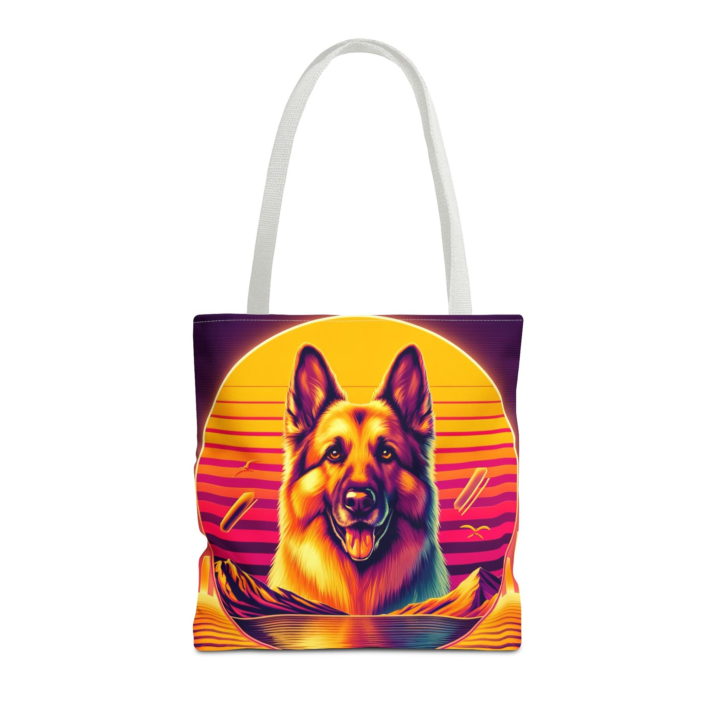 Vaporwave and golden hour German Shepherd Tote Bag