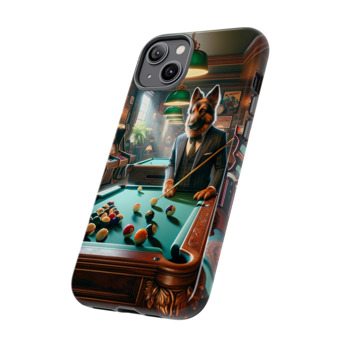 German Shepherd Playing Pool Phone Case