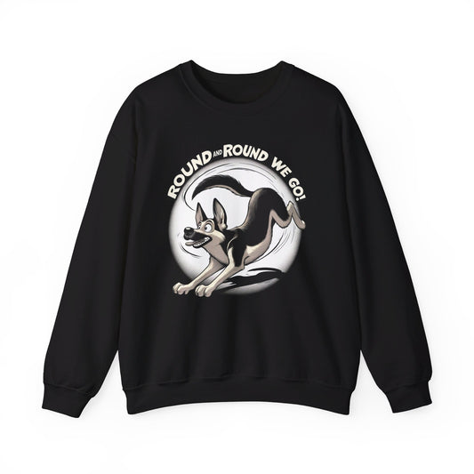 Round and Round We go! Sweatshirt (10 colors) (German Shepherd)