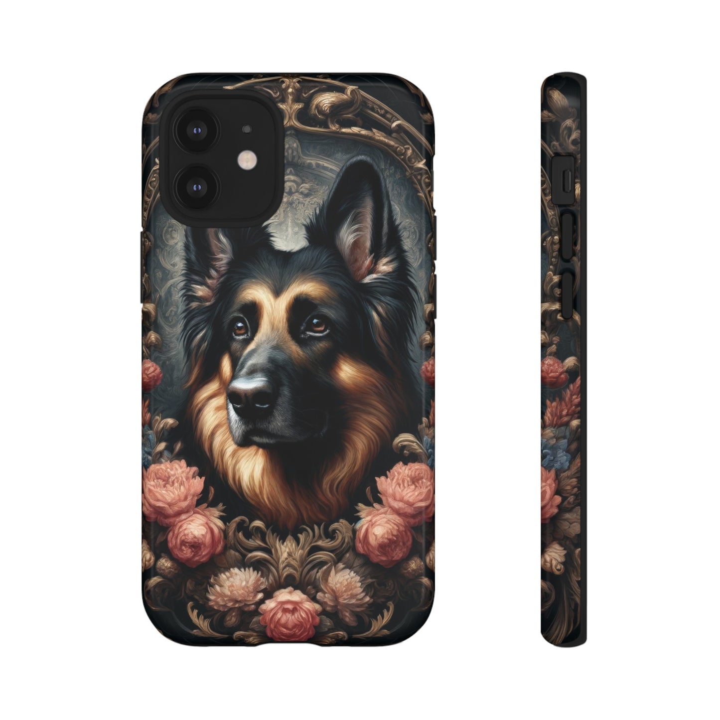 Gothic, high angle German Shepherd Phone Case