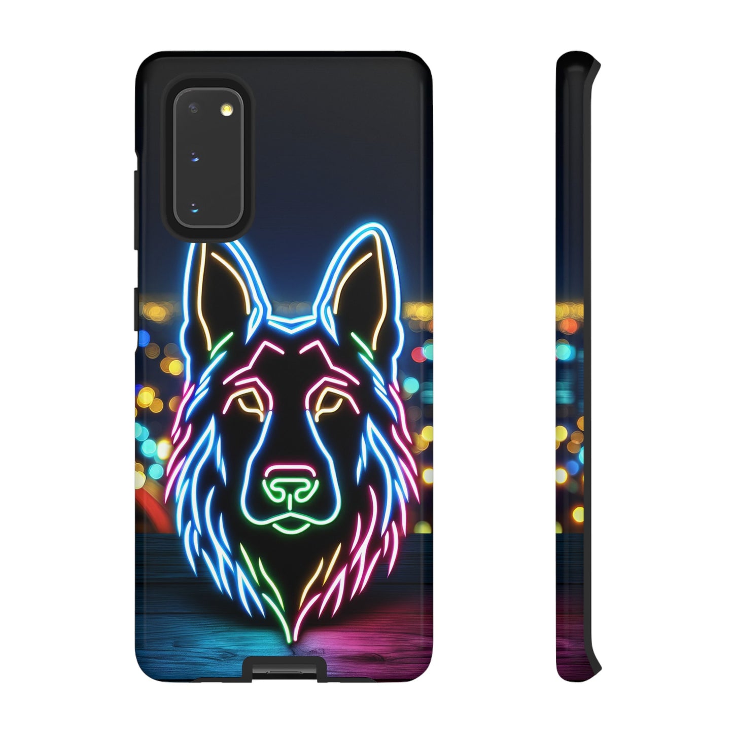 German Shepherd Neon Light Phone Case