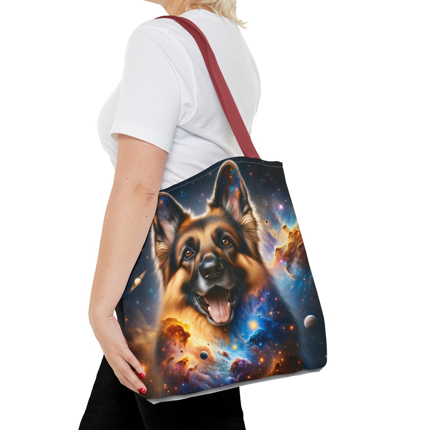 German Shepherd in Space Tote Bag