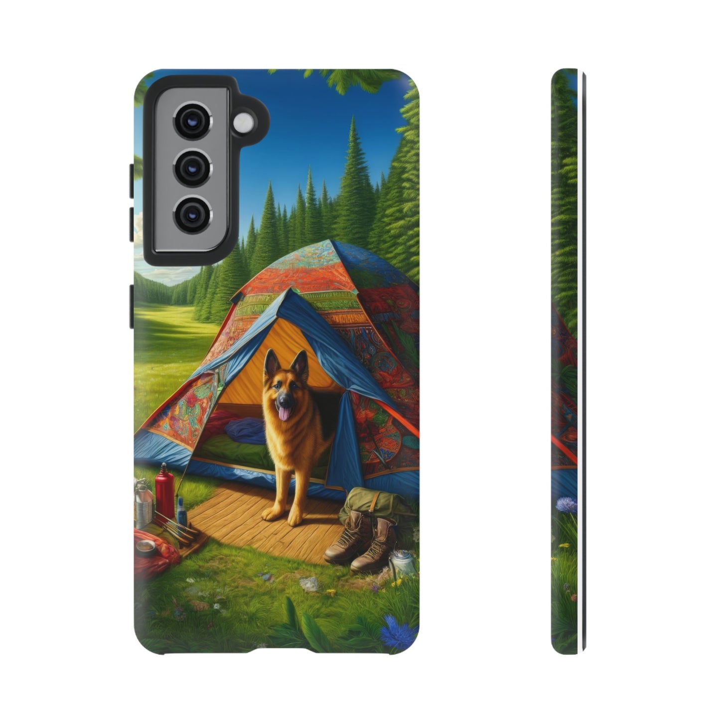 German Shepherd Camping  Phone Case