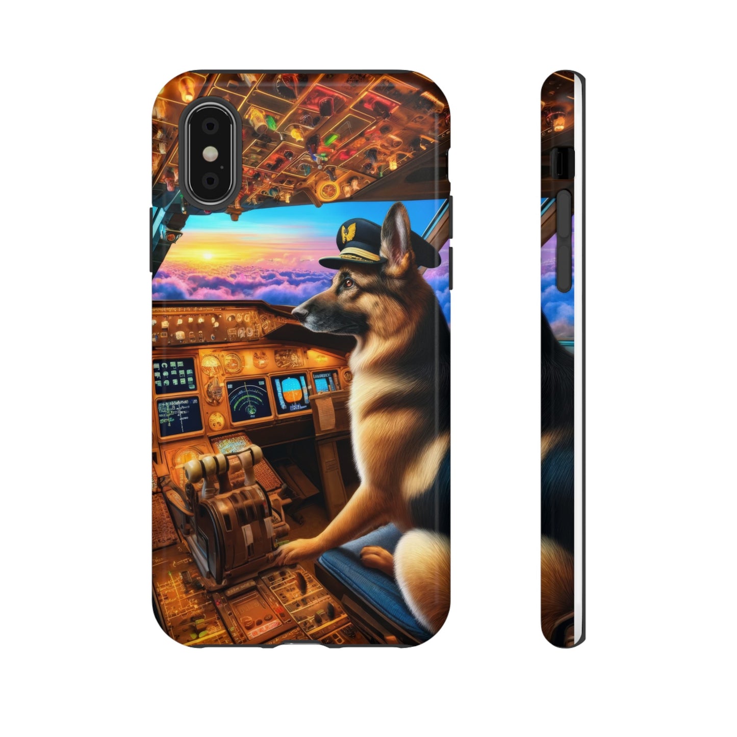 German Shepherd Flying an Airplane Phone Case