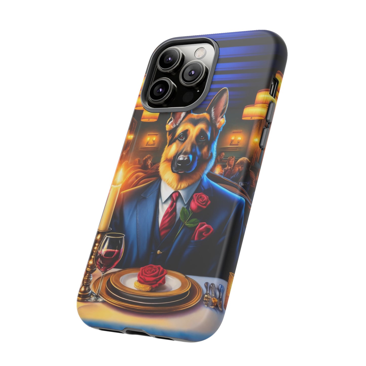 German Shepherd Going on a Date at a Restaurant Phone Case