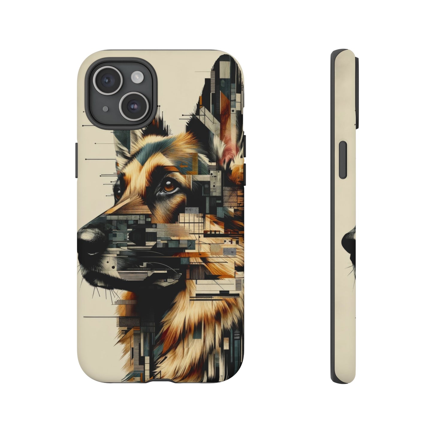 Constructivist and dadaist German Shepherd Phone Case