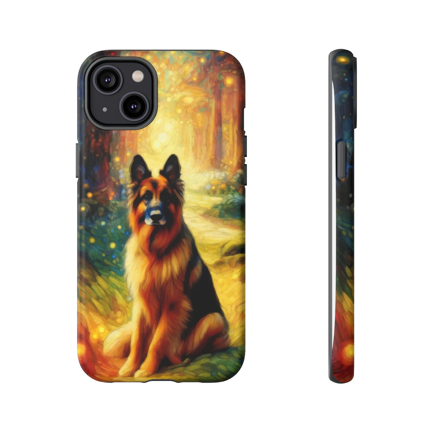 Neo-impressionism and fairy tale German Shepherd Phone Case