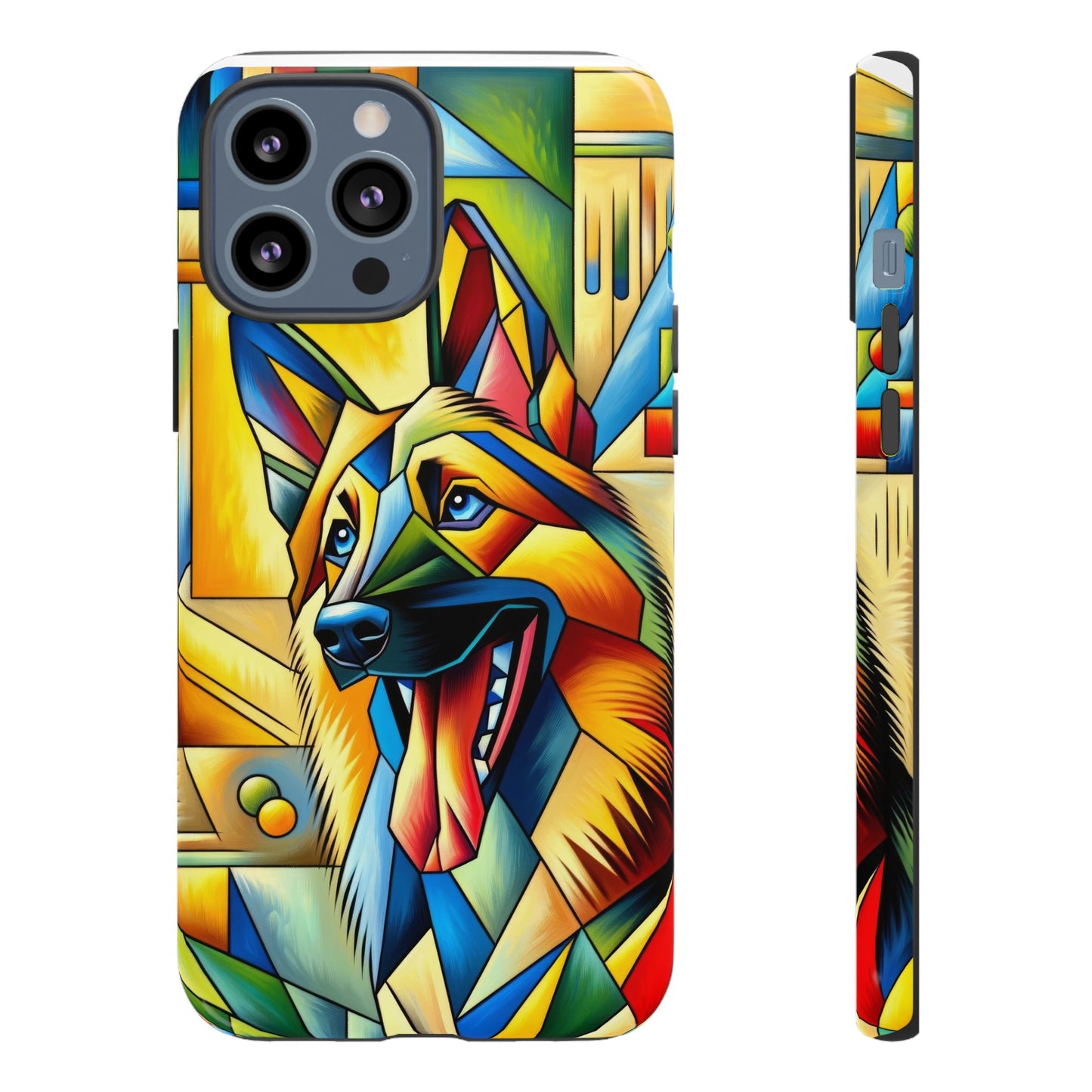 German Shepherd in Cubism Tough Phone Case