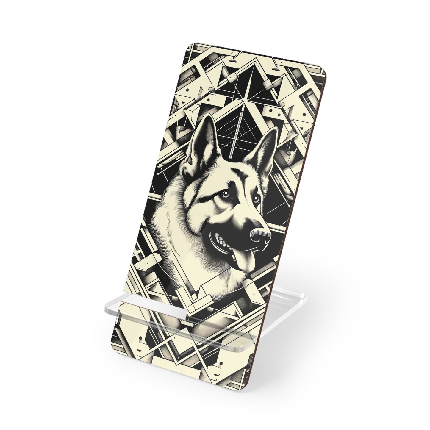 Constructivism and etching style German Shepherd Smartphone Stand