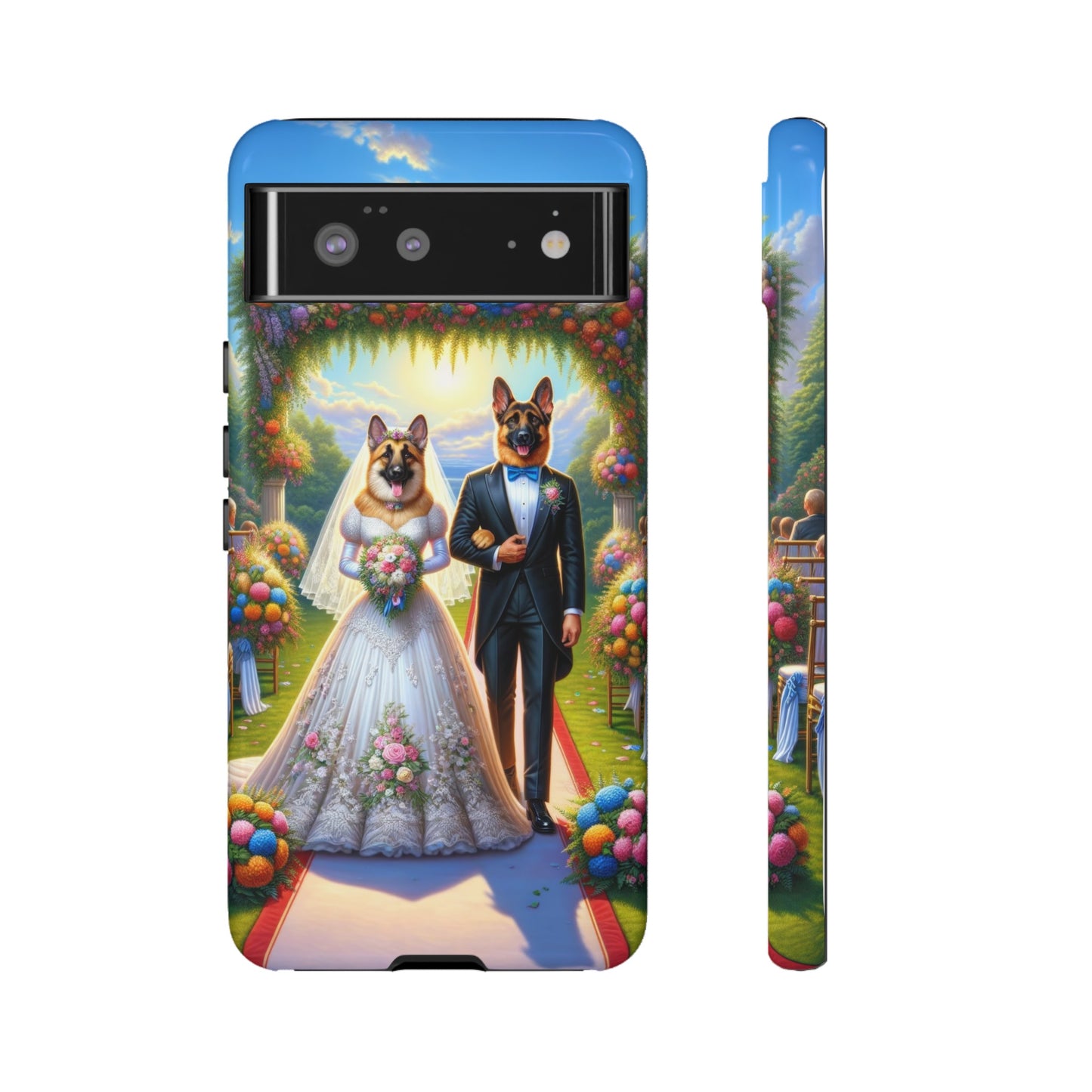 German Shepherds getting Married  Phone Case