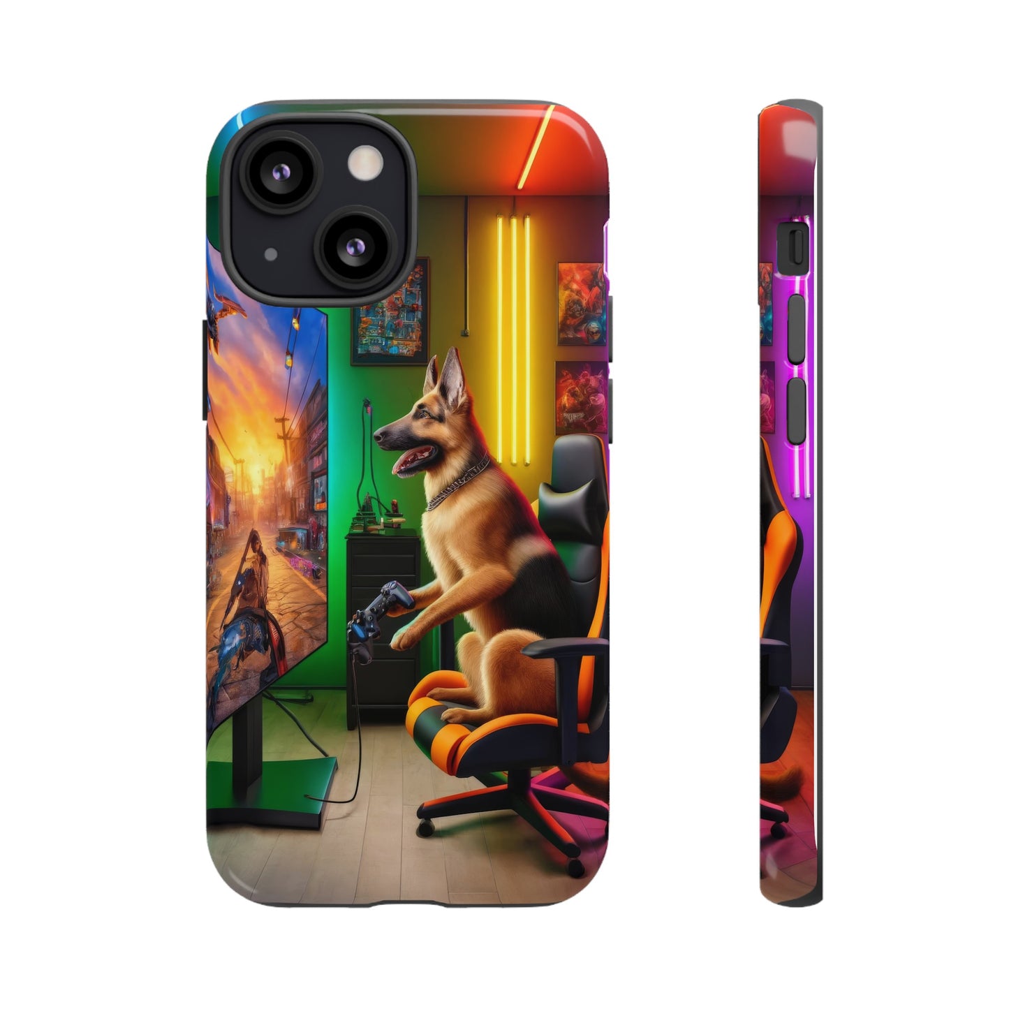 German Shepherd Playing Video Games Phone Case