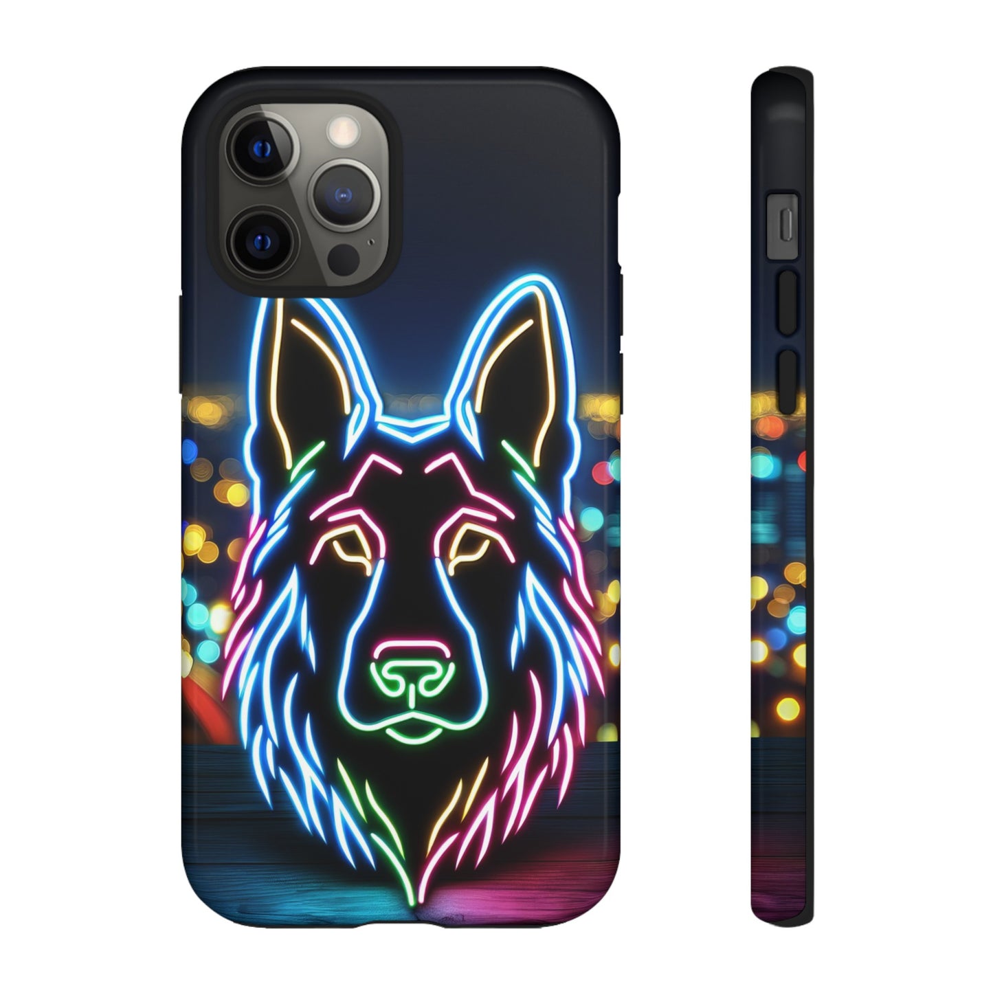 German Shepherd Neon Light Phone Case