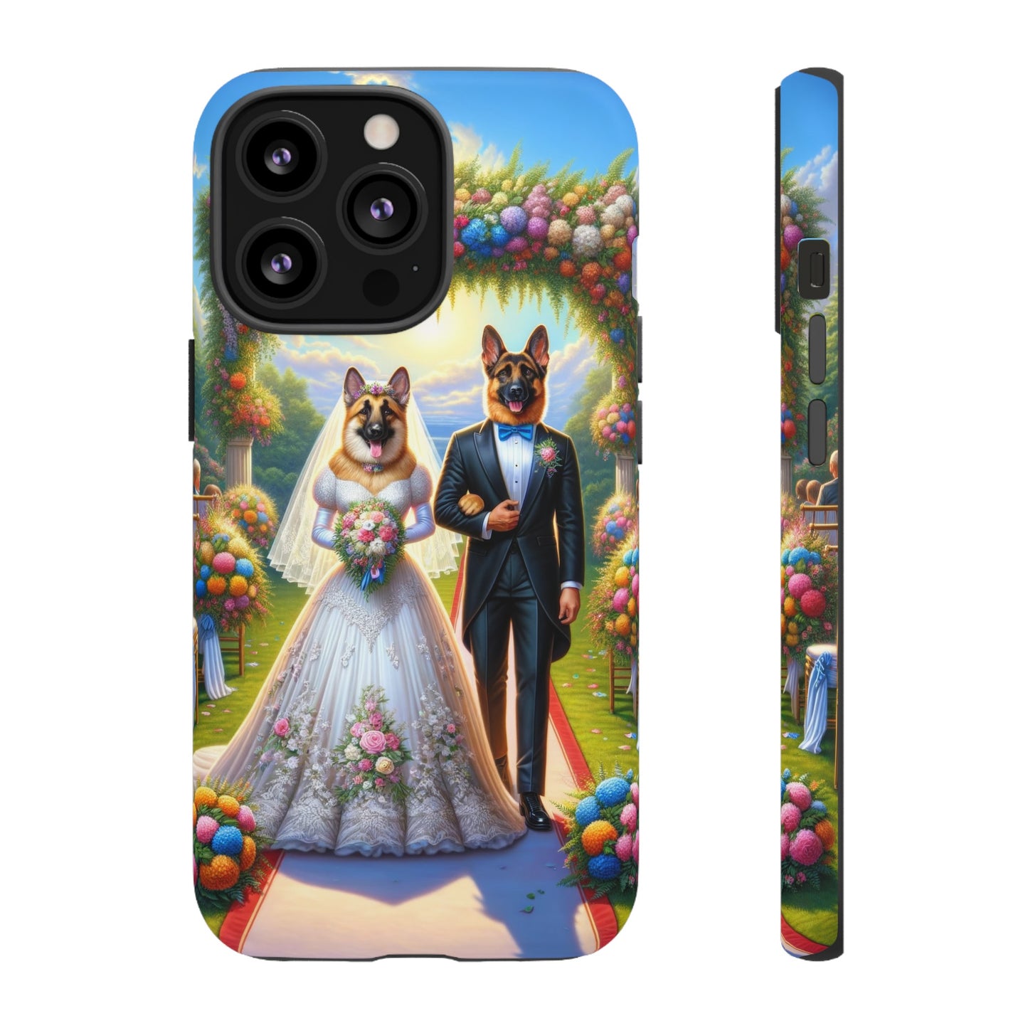 German Shepherds getting Married  Phone Case