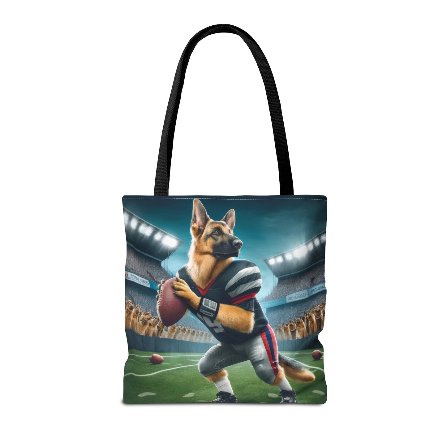 German Shepherd Playing Football Tote Bag