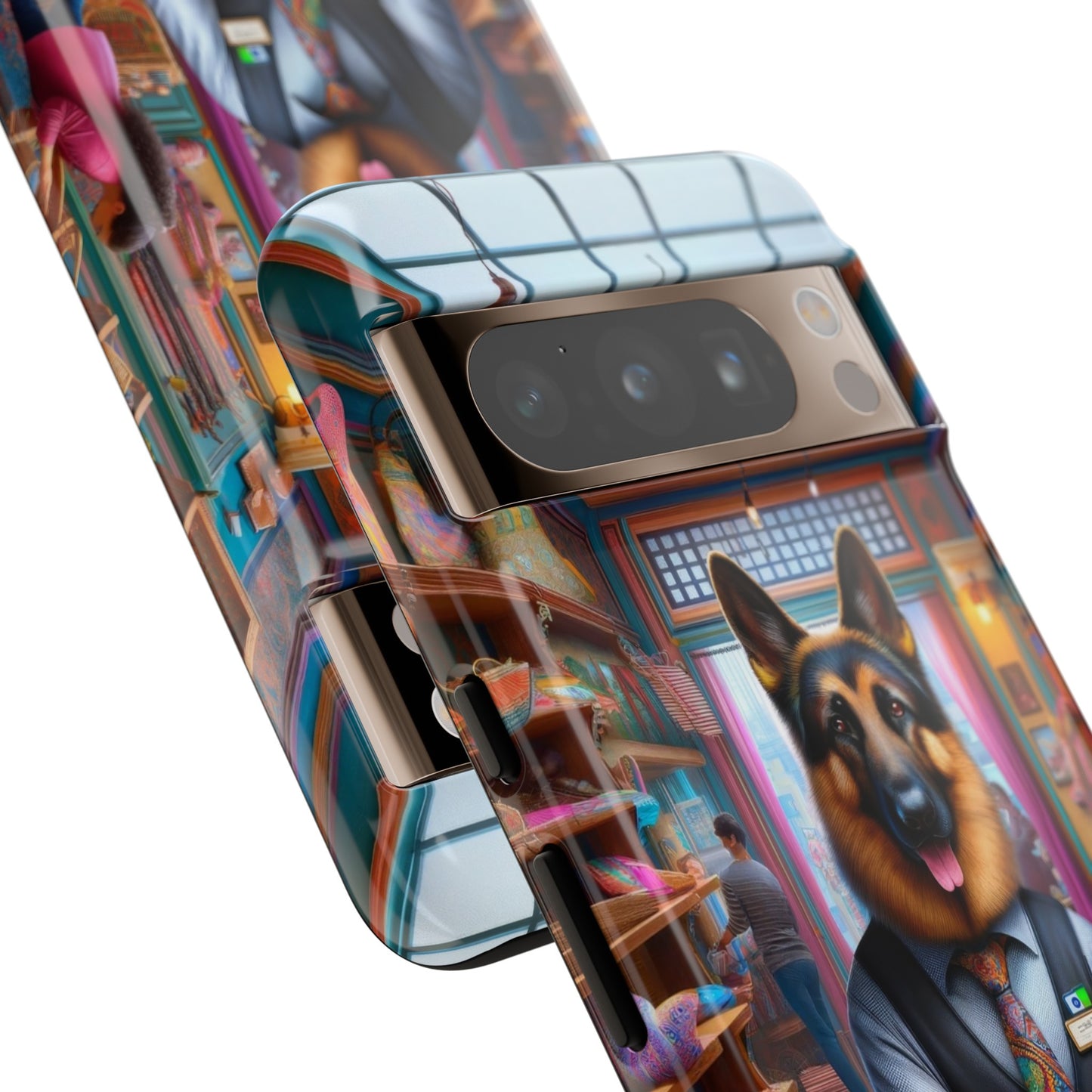 German Shepherd Operating a Cash Register Phone Case