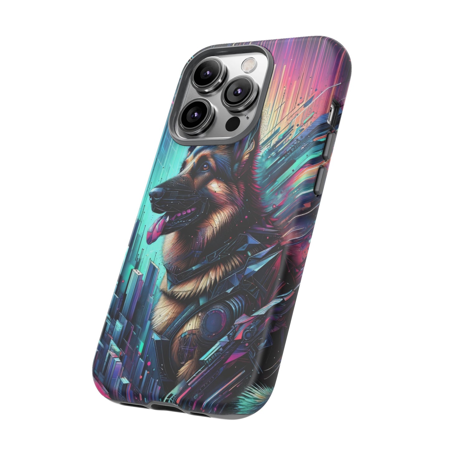 Futurism and gothic German Shepherd Phone Case