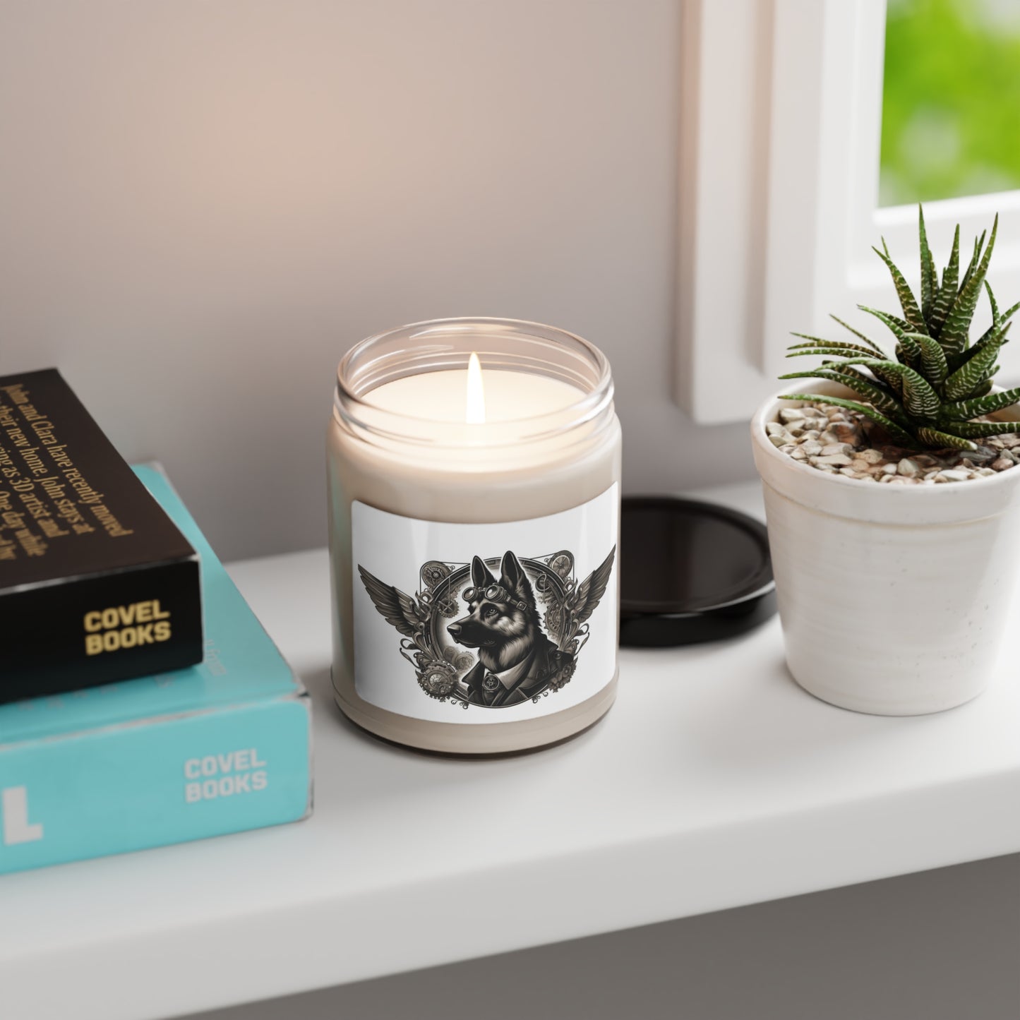 Steampunk German Shepherd Scented Soy Candle, 9oz