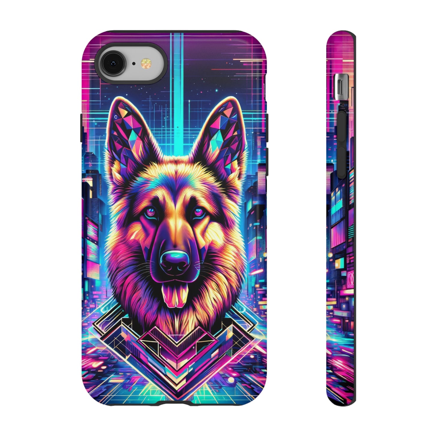 Glitch art German Shepherd Phone Case