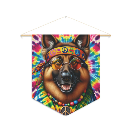 Hippie German Shepherd Pennant